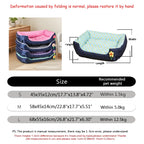 Square Large Dog Bed All Season Flower Soft Small Sofa Kennel for Puppy Mattress Spot Medium Pet Bed
