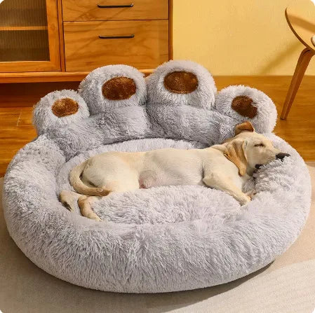 Fluffy Dog Bed Warm Plush Round Pet Bed with Raised Edges Comfy for Pets Best Pet Bed Home