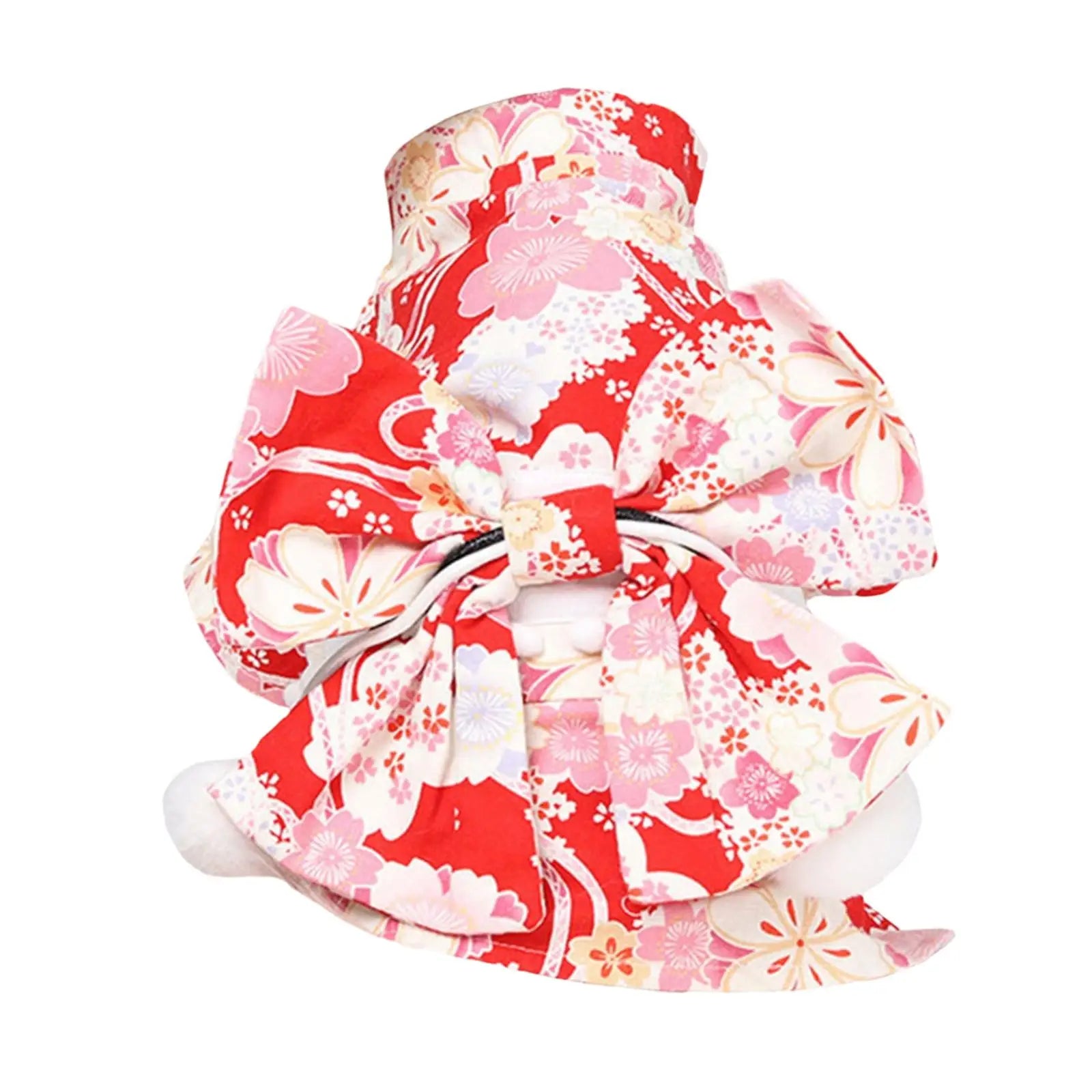 Cat Kimono Dress Autumn and Winter Cute Pet Dress Cat Costume Flower Pattern Clothes for Kitten Puppy