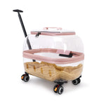 Transparent Pet Suitcase Large Capacity Cat Carry Portable Cat Stroller for Traveling Comfortable Breathable