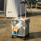 Oxford Cloth Pet Backpack with Zipper, Portable Large Capacity Dog & Cat Travel Carrier Bag with Ventilated