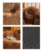 Fluffy Dog Bed Warm Plush Round Pet Bed with Raised Edges Comfy for Pets Best Pet Bed Home