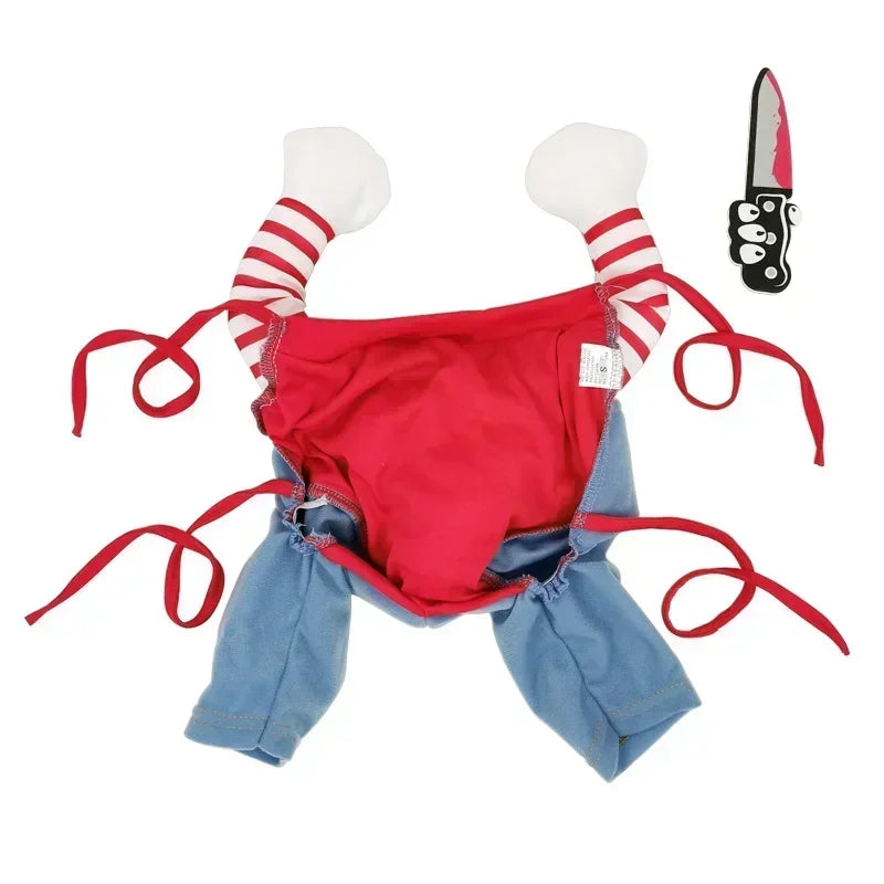 Halloween Dog Costumes Funny Pet Clothes Adjustable Dog Cosplay Costume Sets Novelty Clothing Pug