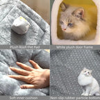 Dog House Indoor Memory Sponge, Foldable Dog House Kennel Bed Mat with Cushion for Small Medium