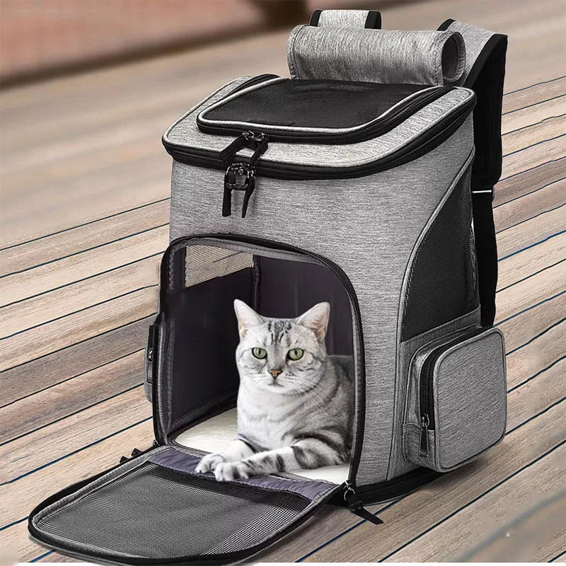 Breathable Pet Cat Carrier Backpack Foldable Pet Carrier Transport Travel Bag Expandable Large Capacity Creative