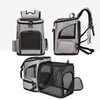 Breathable Pet Cat Carrier Backpack Foldable Pet Carrier Transport Travel Bag Expandable Large Capacity Creative